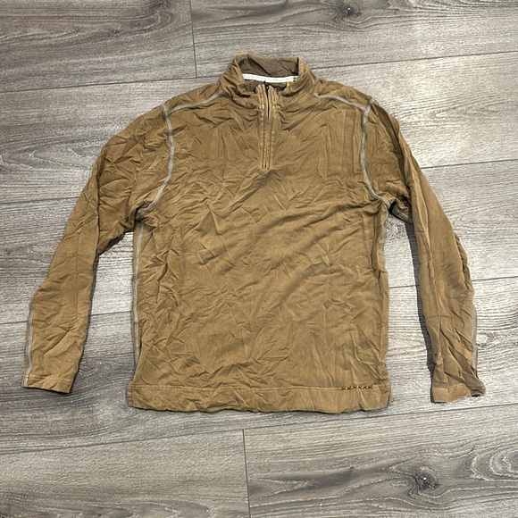 Used Men’s Large Brown True Grit Dry Goods 1/4 Zip Long Sleeve Shirt - Picture 1 of 3